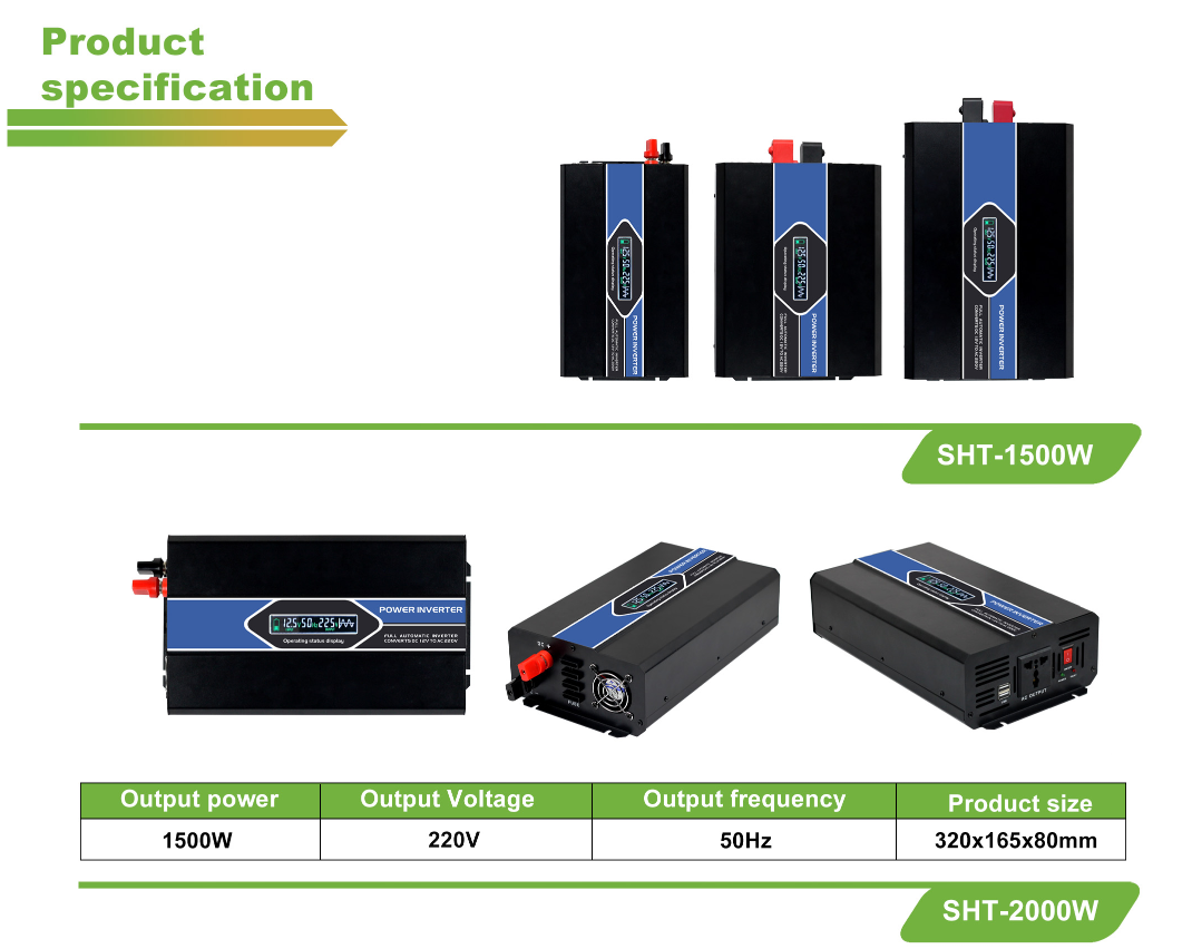 Powerinverter 1500W/2000W/3000W Modified Sine Wave car inverter for 1500W