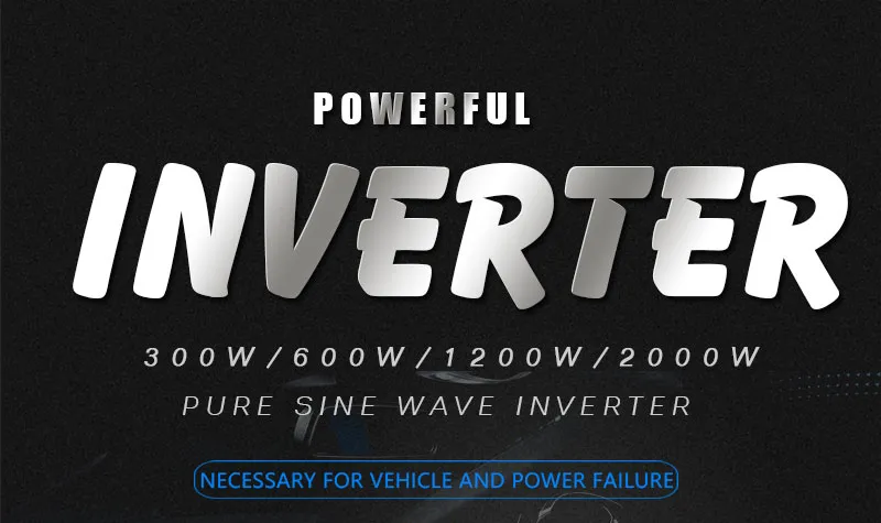 Car Powerinverter Converter 300W/600W/1200W/2000W Pure sine