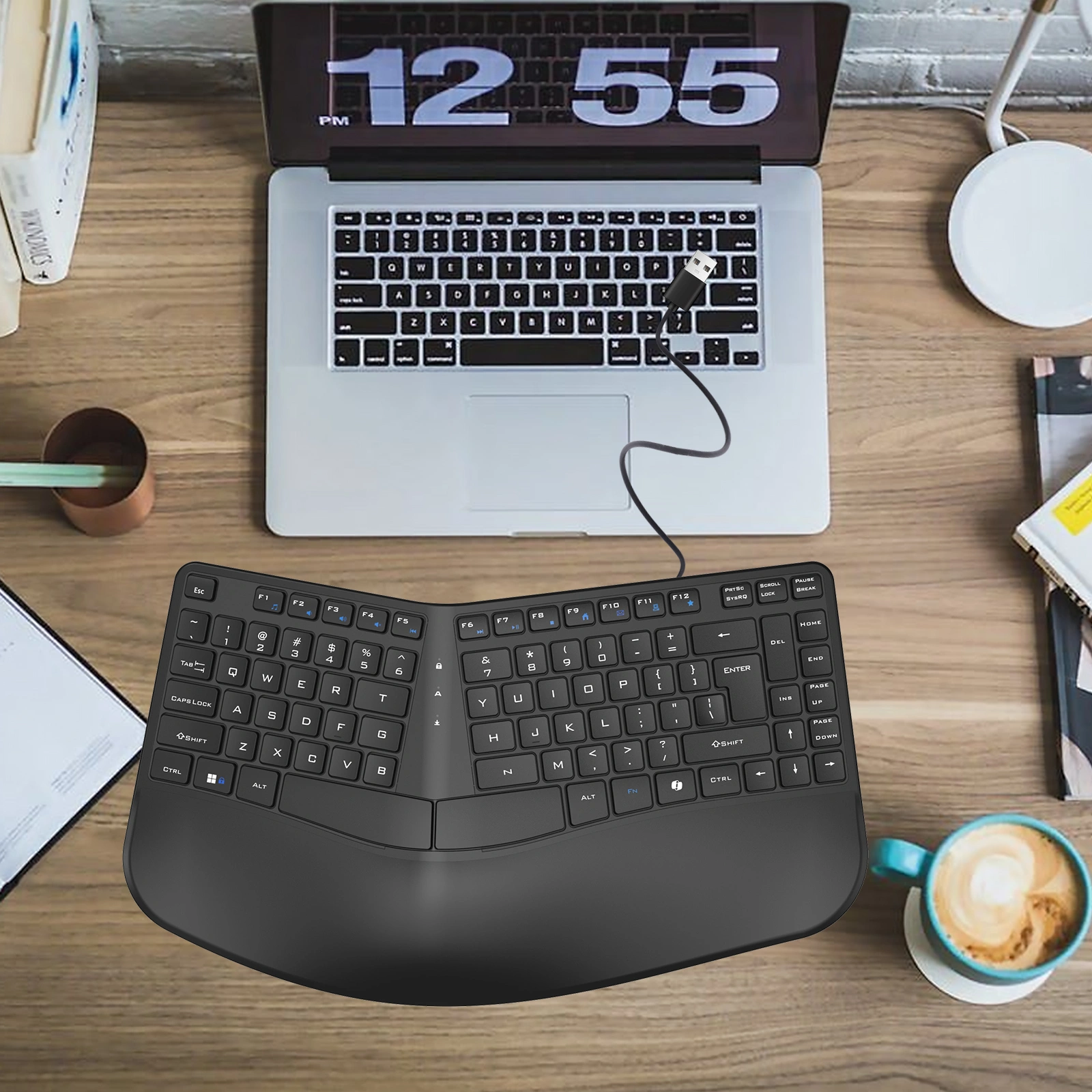 Ergonomic, Multimedia Keyboard