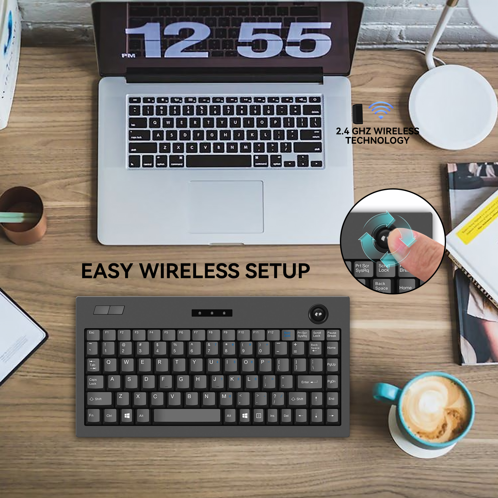 mini size keyboard, optical trackball