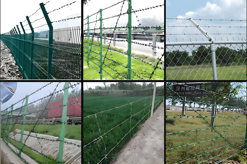 field fence with barbed wire