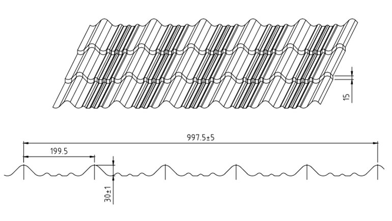 Step tile roll forming machine