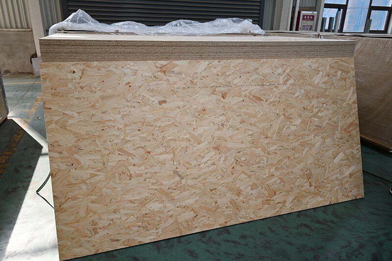OSB board showing wood strand texture