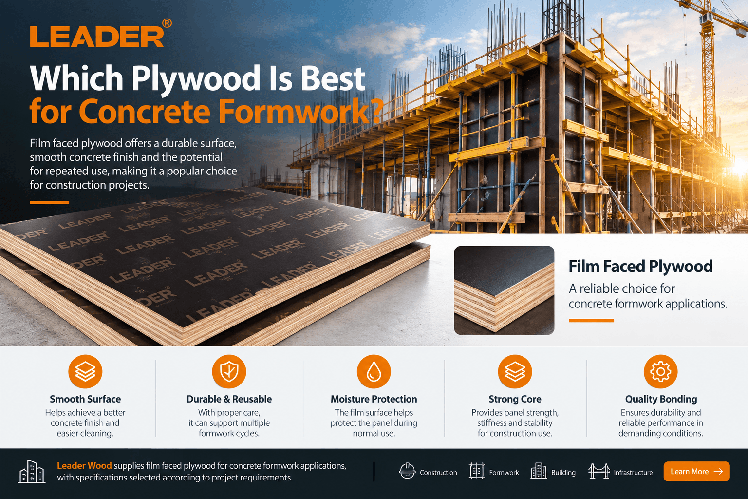 Film Faced Plywood from Leader Wood