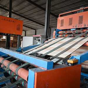 Wood veneer peeling machine