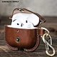 New for 4 Genuine Leather Earphone Case with Snap Button All-Inclusive Anti-Drop Protective Case