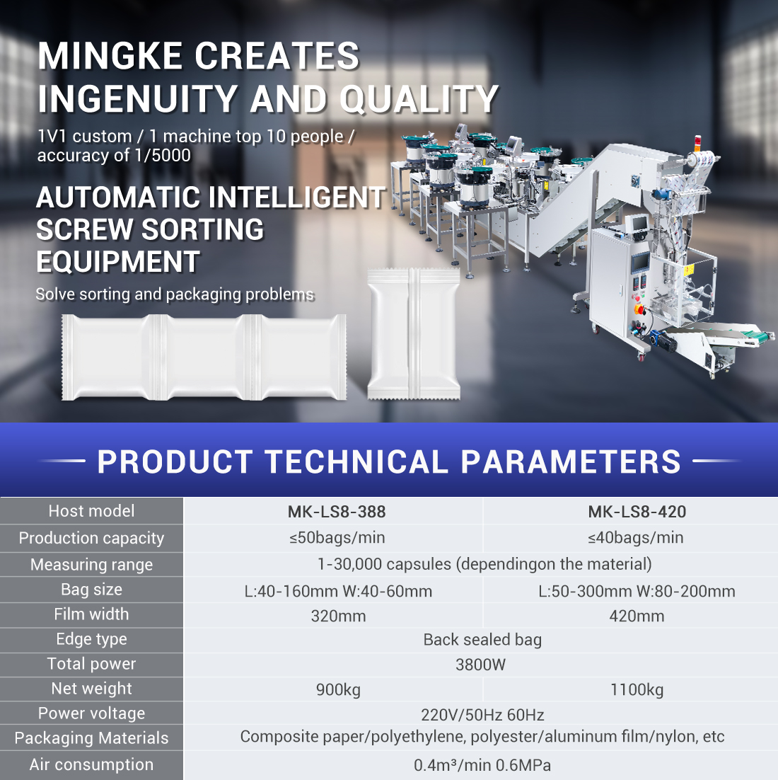 fastener packaging machine
