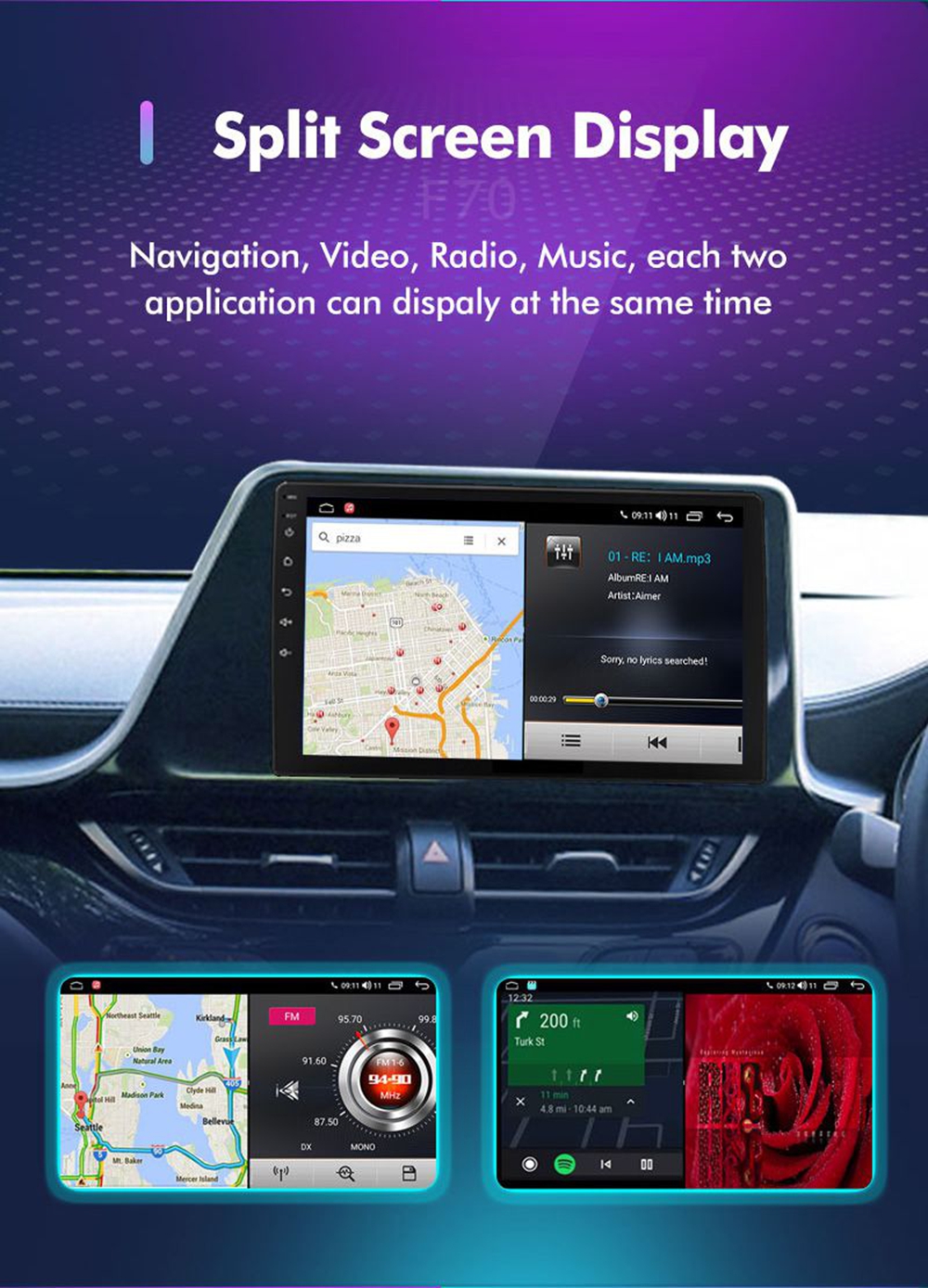 A133 Car Gps Navigation 360 Function