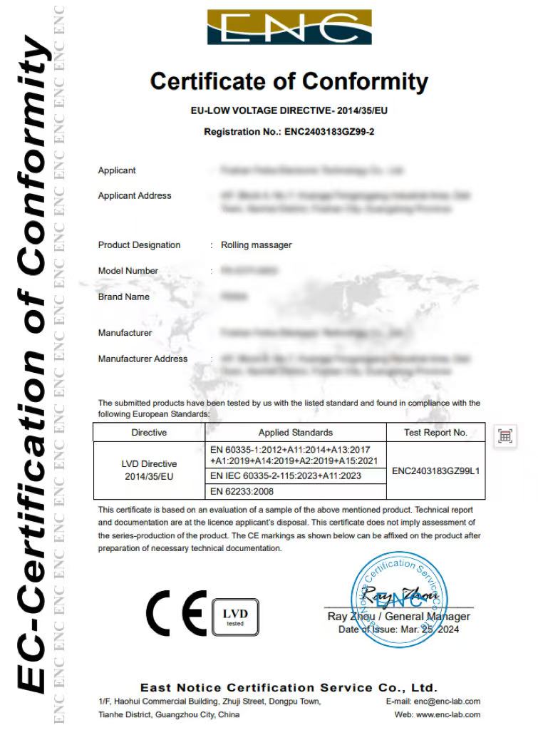 Jingyue Stick Massager certified 2