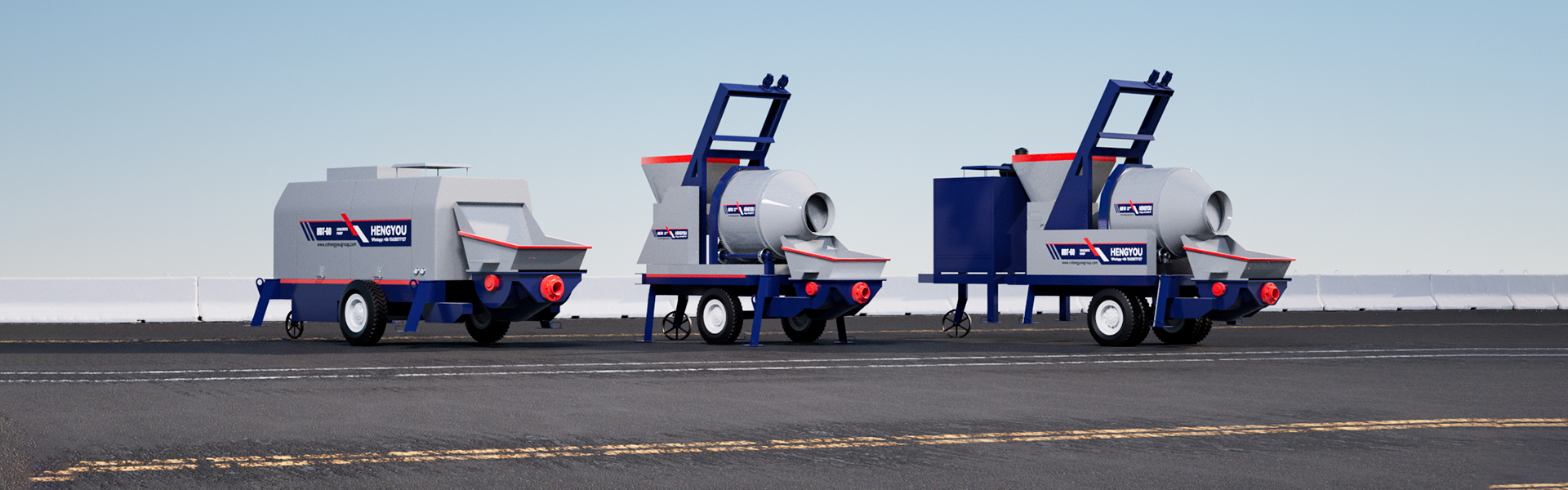 hengyou portable concrete trailer pump