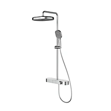 shower set with tempered glass mixer valve shelf