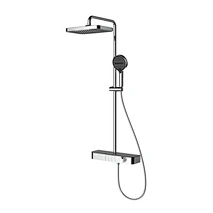 Overhead Shower Kit with Tempered Glass Mixer Valve Shelf