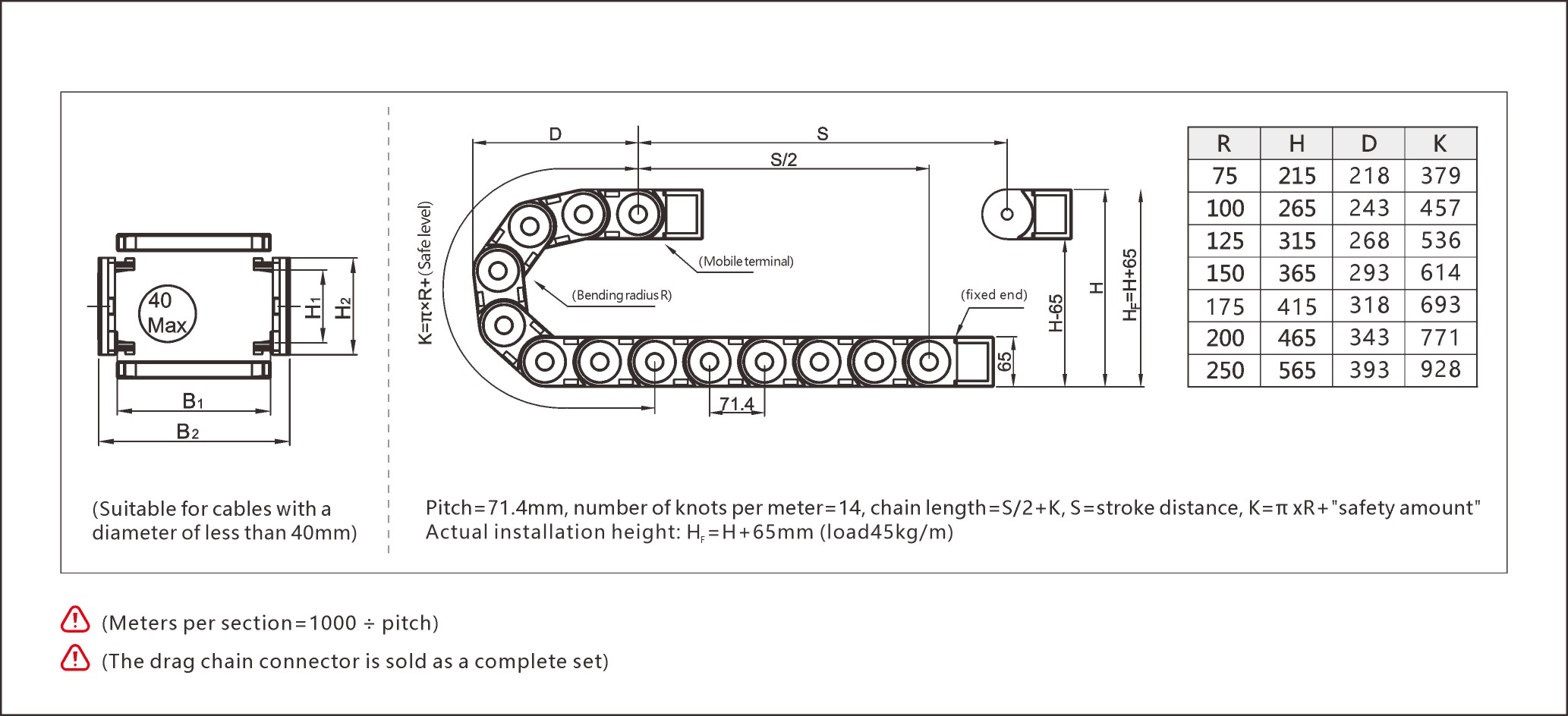 Heavy-duty reinforced drag chain system built for high-performance cable protection.