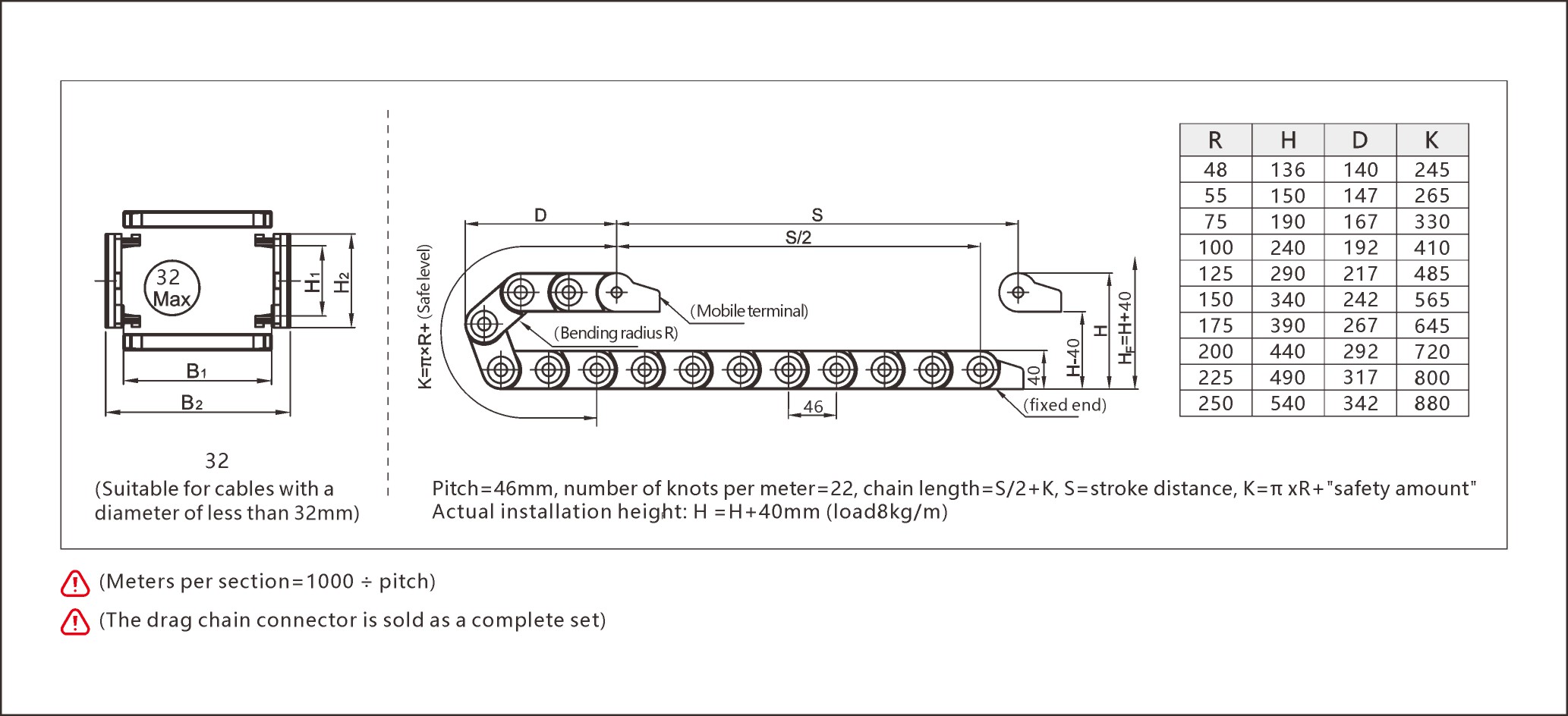 Mini flexible electrical cable track designed for smooth motion in compact devices.