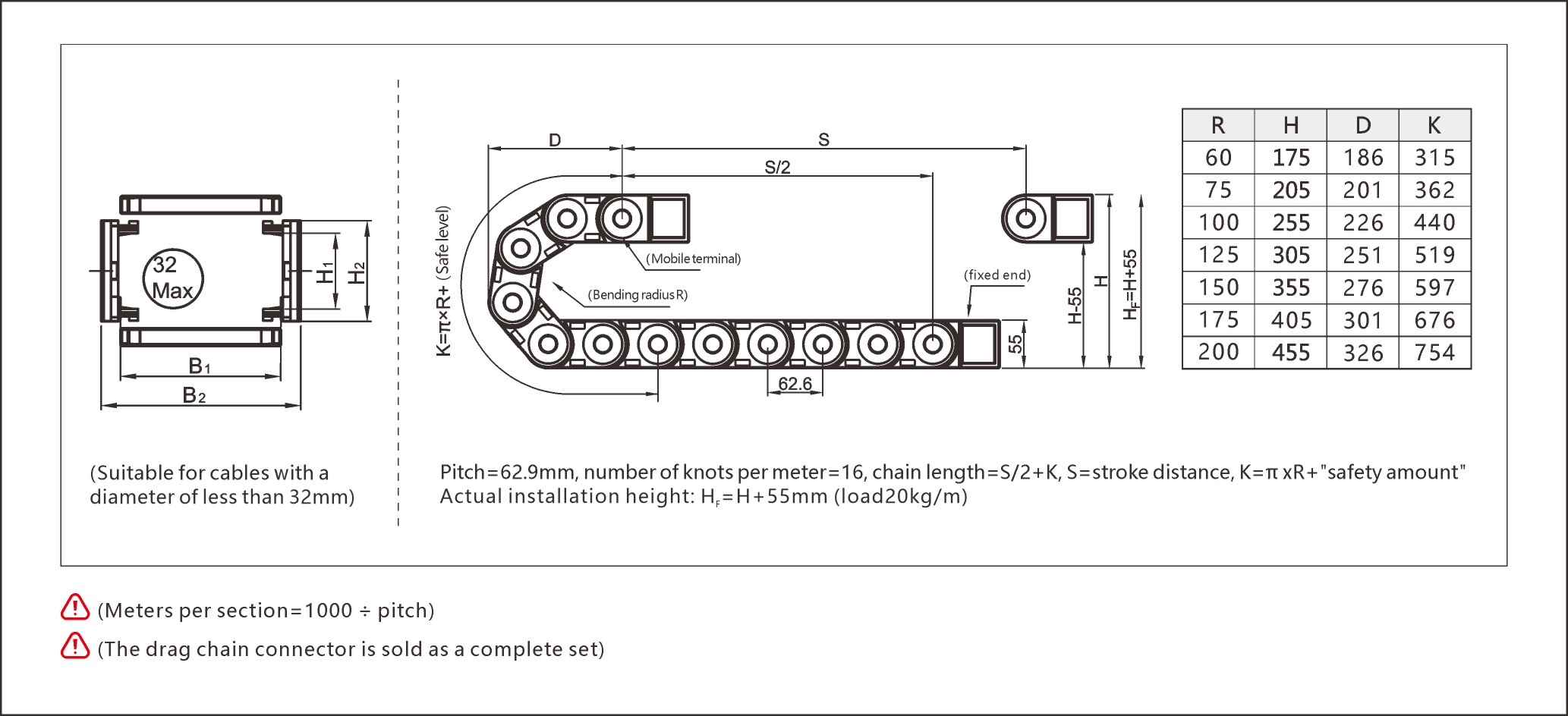 Heavy-duty reinforced cable tracks ensure durability in high-stress automation environments.
