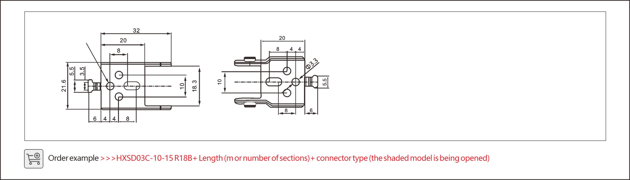 A tiny light duty cable chain offering flexible protection for delicate wiring systems.