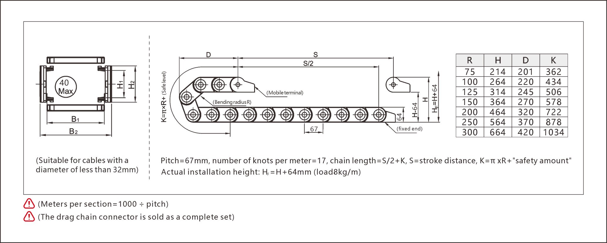 Reliable mini drag chain cable ideal for compact machinery and tight cable routing.