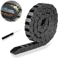 Rotating cable track ideal for flexible and dynamic cable routing systems.