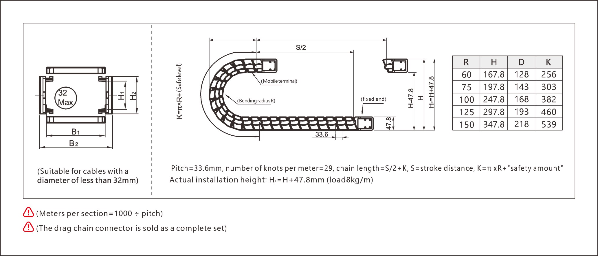 This low noise cable chain ensures smooth and silent motion for automated systems.