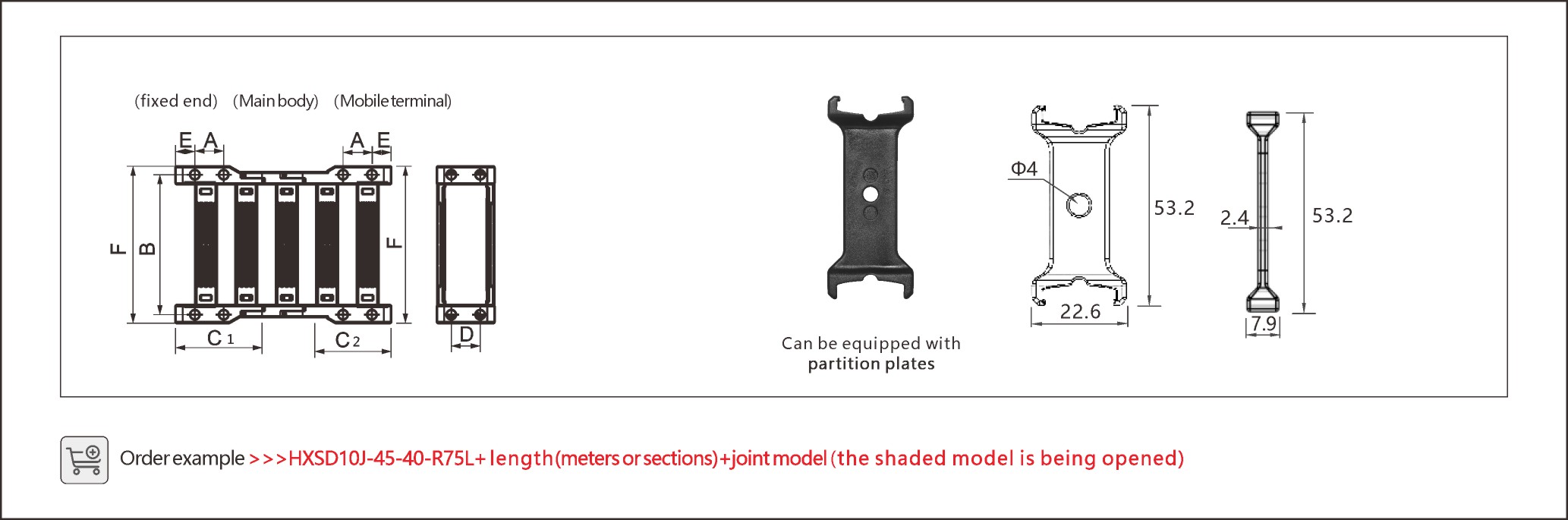 The 45mm low noise drag chain system offers reduced noise and smooth movement in compact setups.