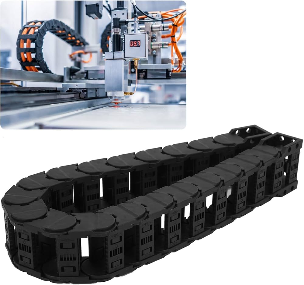 The industrial machinery high-tensile drag chain ensures reliable cable support and durability for high-load manufacturing equipment.