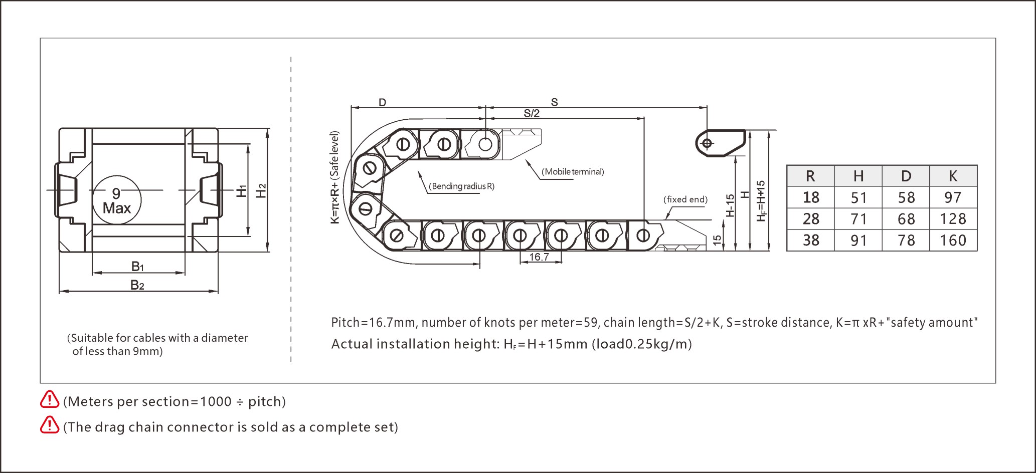 Precision mini cable carrier designed for compact cable routing in tight spaces.