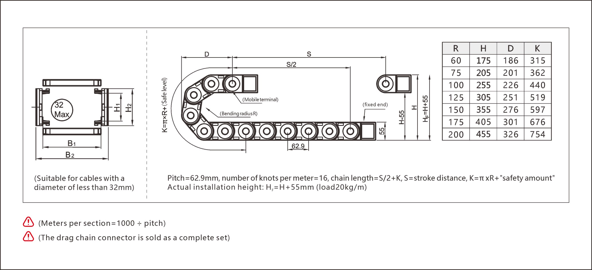 Durable reinforced cable track designed for stable cable routing in industrial environments.
