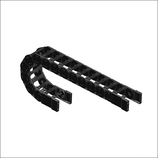 Open type plastic wire chain offers efficient cable routing and simple maintenance.