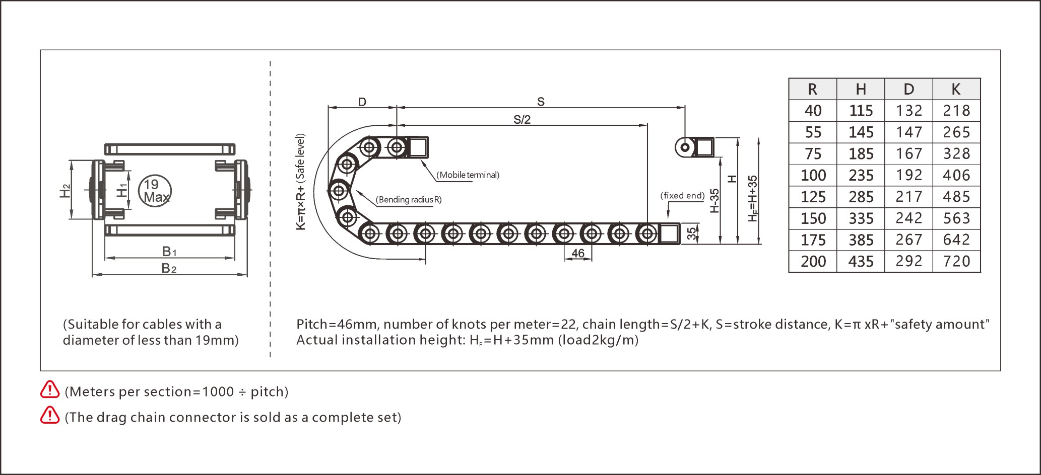Reinforced drag chain built for demanding industrial environments with high durability.
