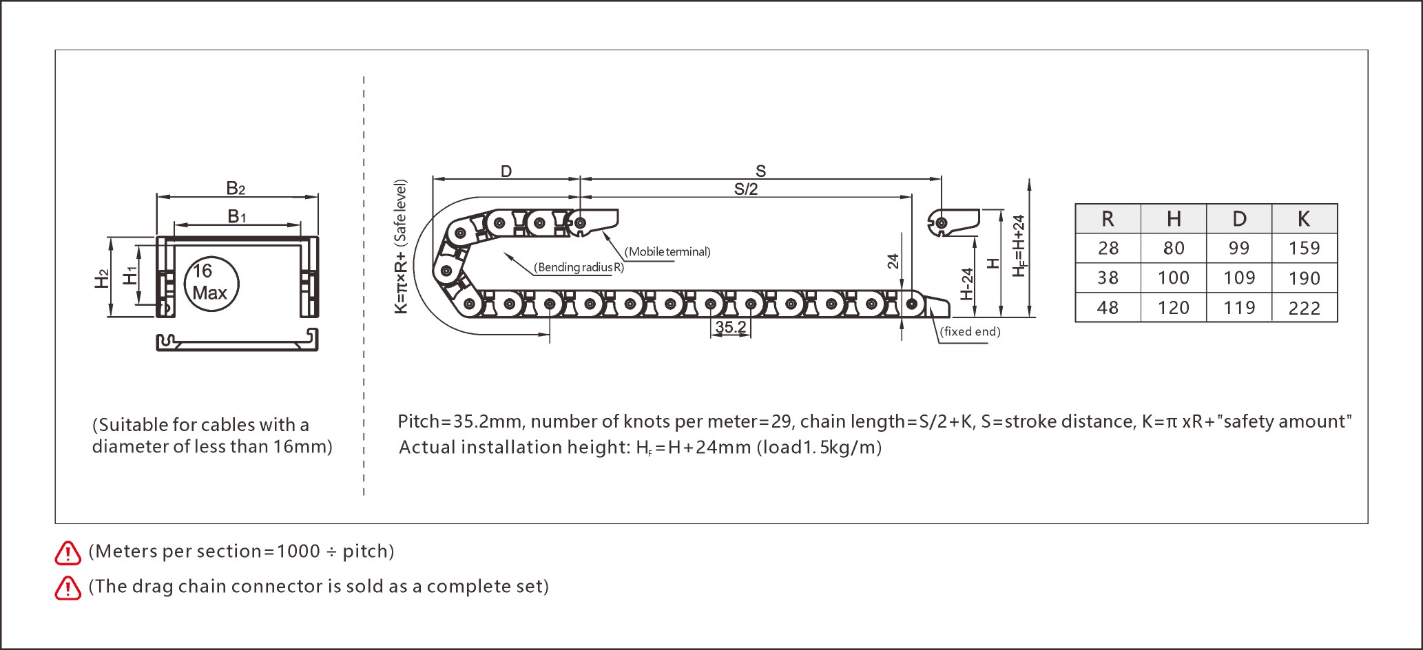 Compact mini carrier cable ideal for tight spaces and precise motion control.