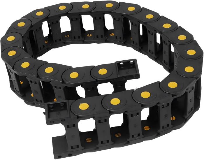 Heavy duty drag chain built for rugged environments and high-load cable protection.