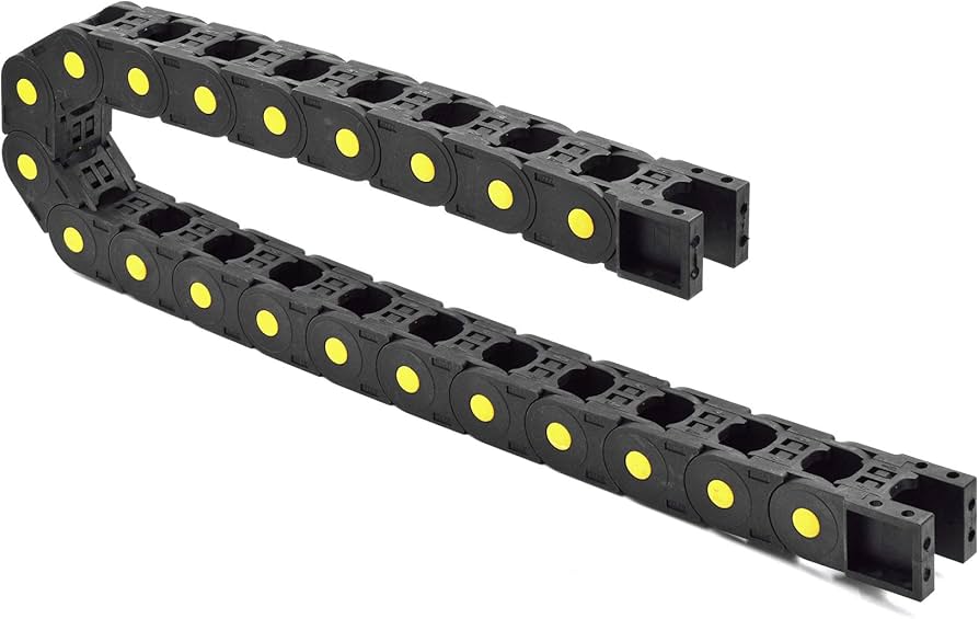 Durable cable chain for 3D printers designed to guide and protect moving cables with precision.