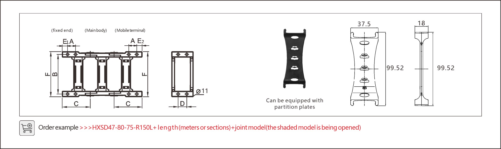 Rugged 80mm max heavy duty cable drag chain for industrial-grade cable protection.