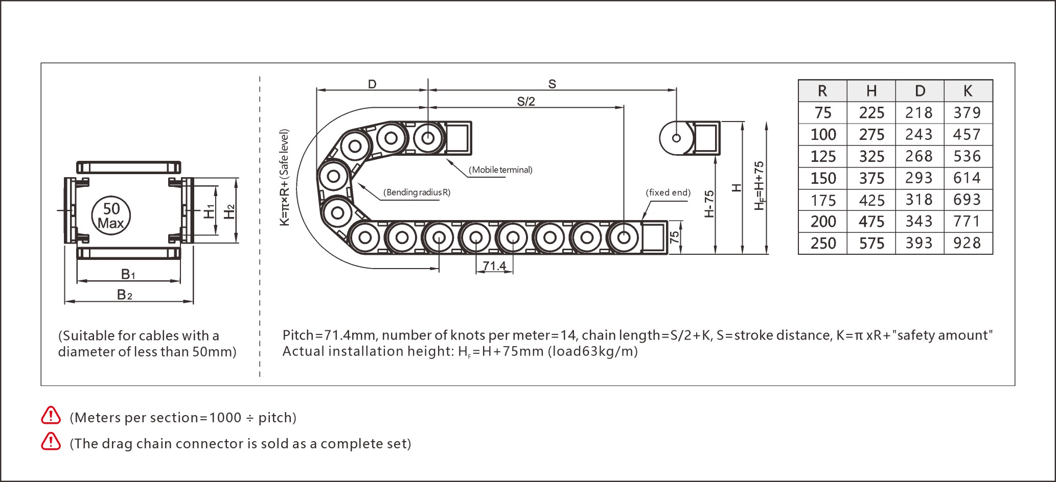 Durable reinforced Bridge Type Cable Chain designed for stable and efficient cable management.