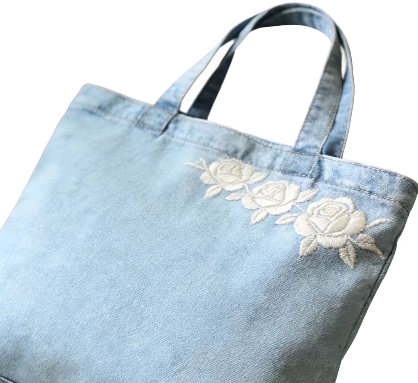 Trendy Embroidered denim tote bag multi-purpose canvas tote bags B2B OEM ODM supplier service