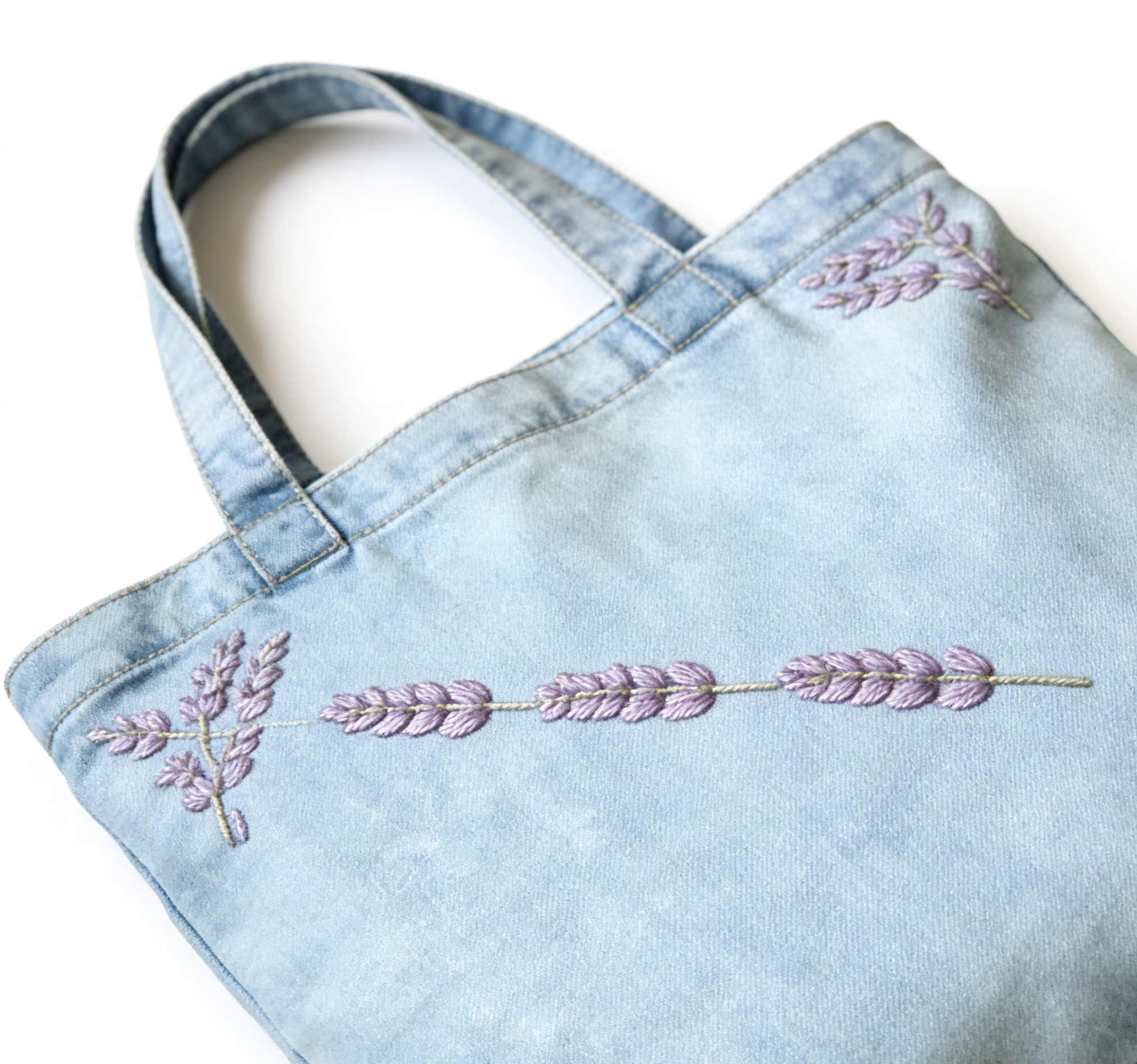 Reusable Embroidered denim tote bag durable canvas bag B2B OEM ODM wholesale supply