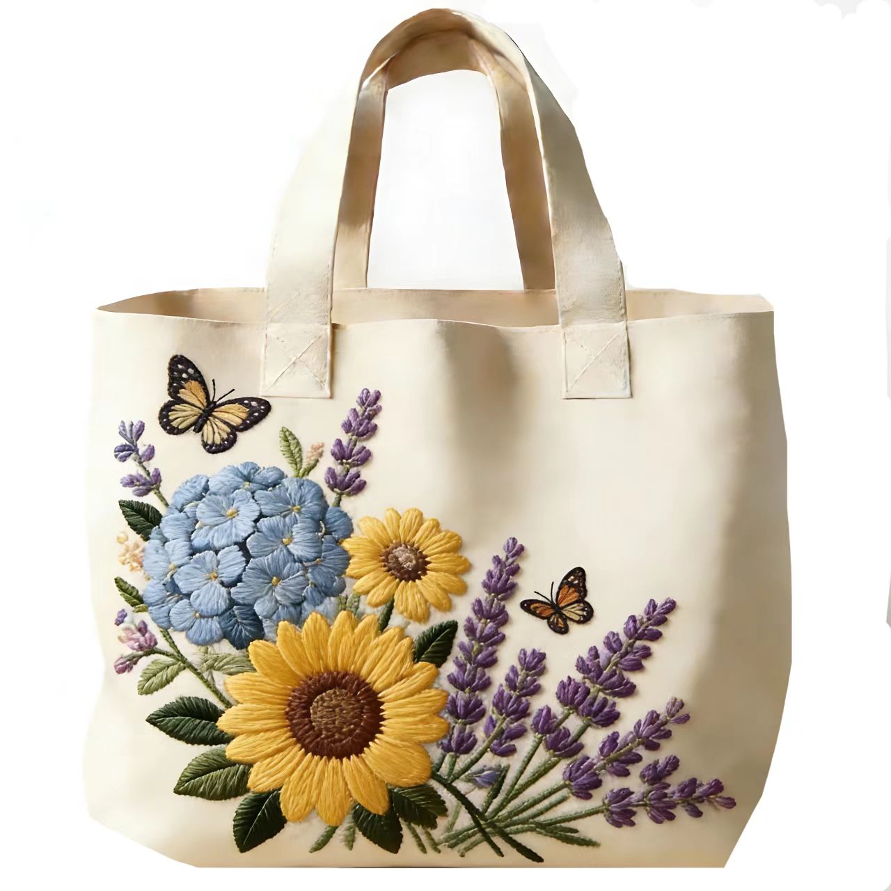Casual canvas tote bags decorative Embroidered canvas bag B2B distributor choice