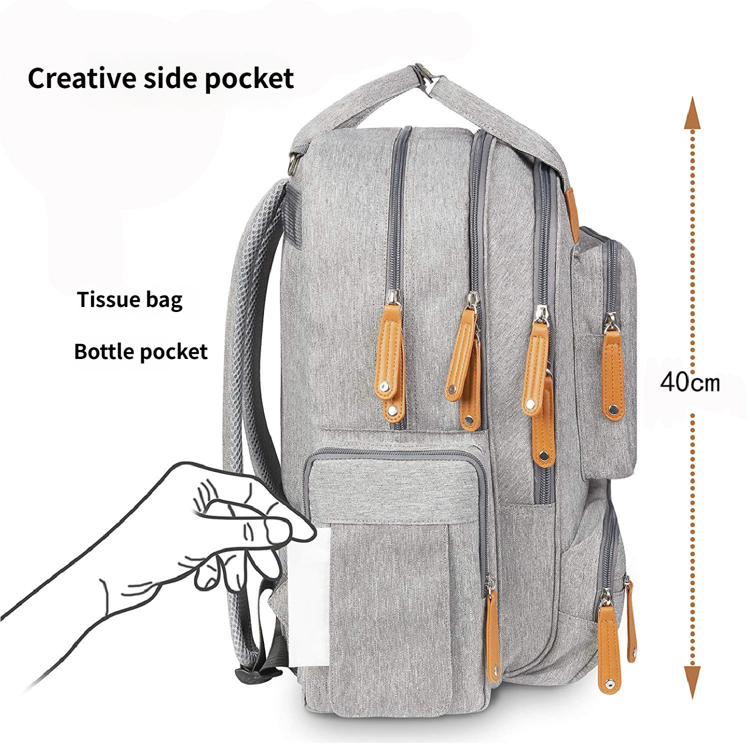 Foldable travel mom bag, Customized Large Capacity Travel Diaper Bag for B2B business clients