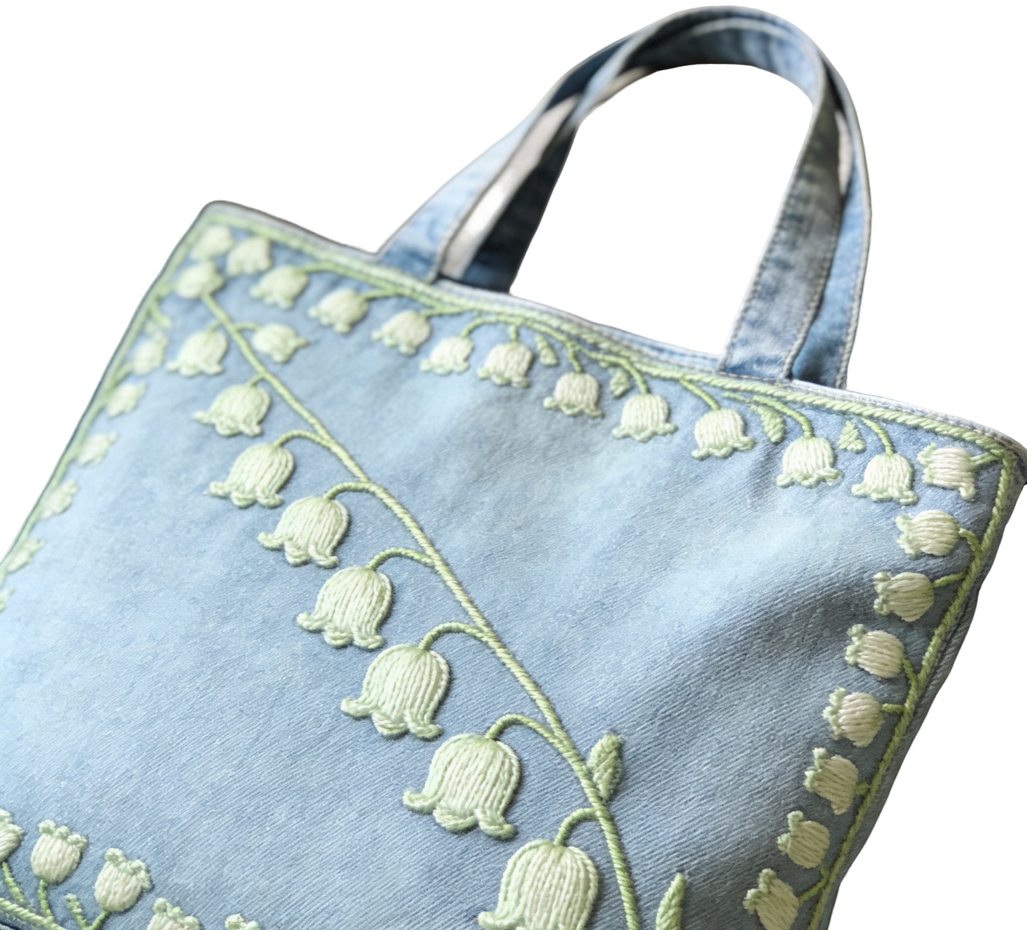 Casual Embroidered denim tote bag foldable canvas tote bags B2B OEM ODM custom design