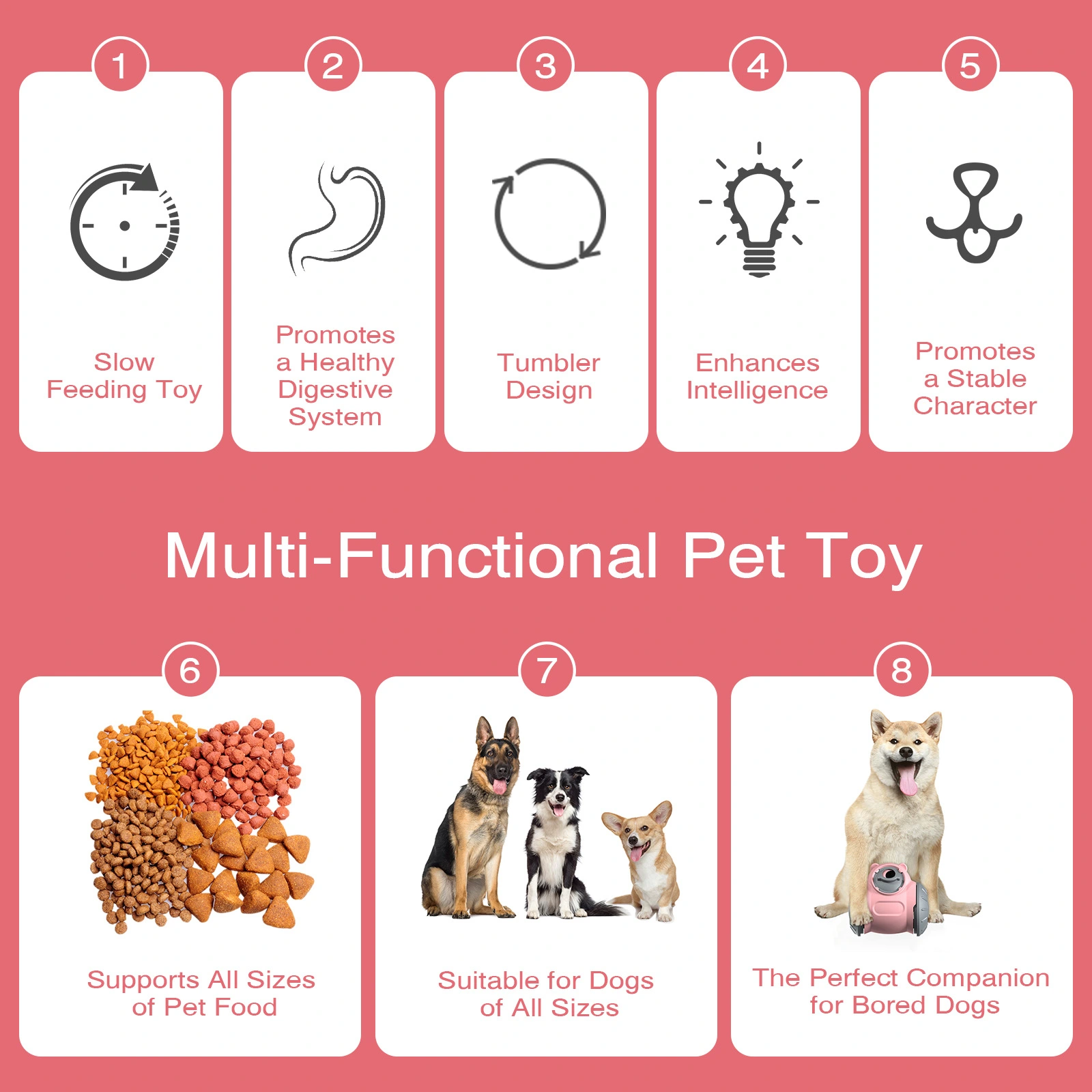 Cat Treat Dispenser Toy - Interactive Dog Food Dispenser Dog Treat Dispenser Toy Boredom Relief for Pets