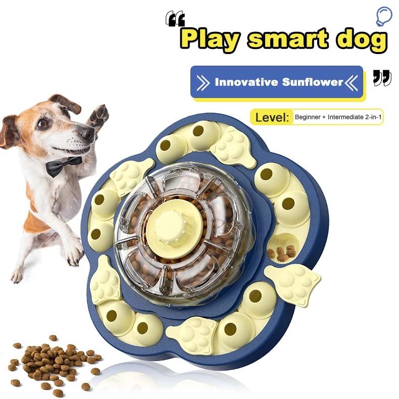 Dog Spinning Puzzle Toy - Slow Dog Feeder Bowl Pet Feeder Anti-Choke for Smart Dogs