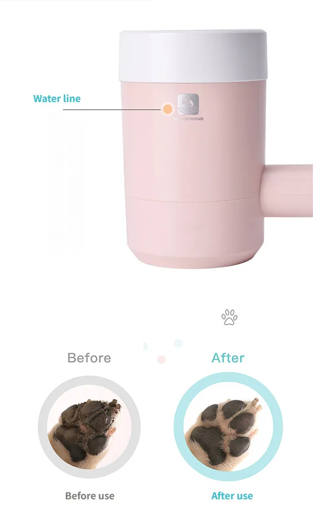 Pet Foot Cleaning Cup - Dog Paw Cleaner Dog Feet Cleaner Semi-automatic Quick Clean