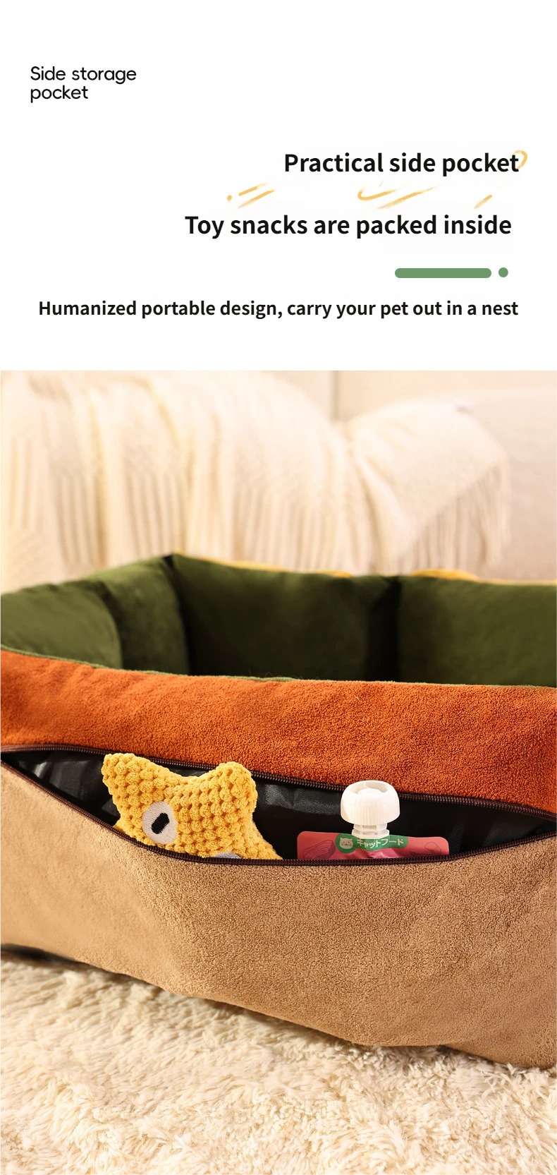 Safe Pet Car Carrier Bed - Secure Dog House with Fixed Straps - OEM Customization & Bulk Wholesale