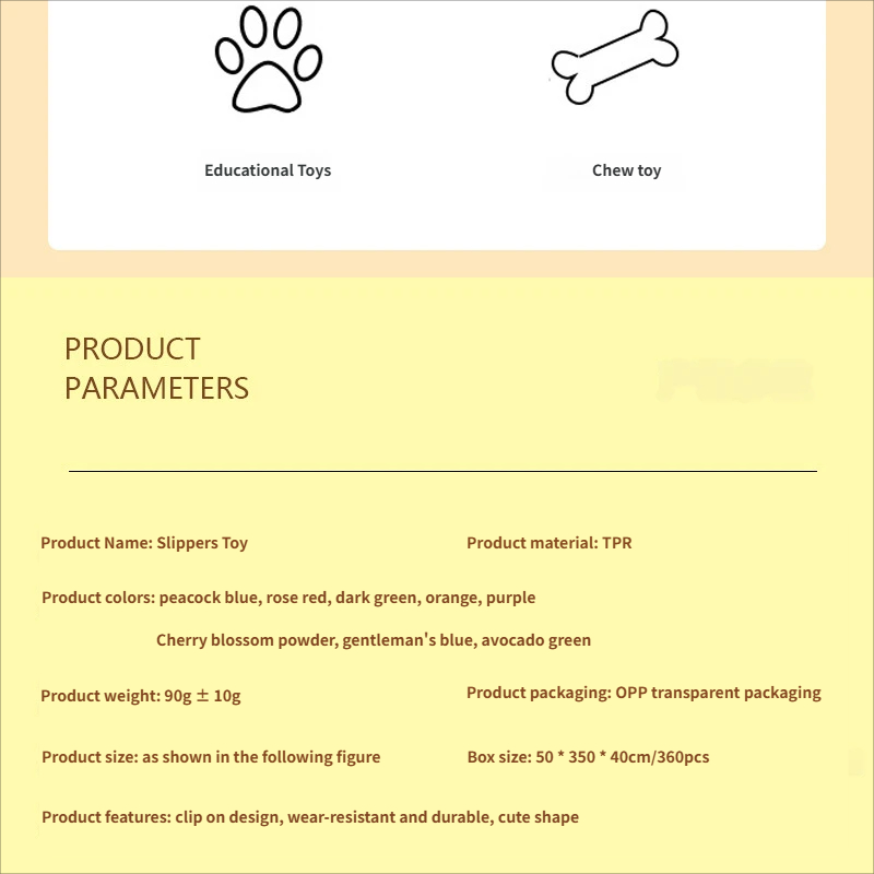 Pet toys - chewable toys Portable slipper best chew bones for dogs travel play