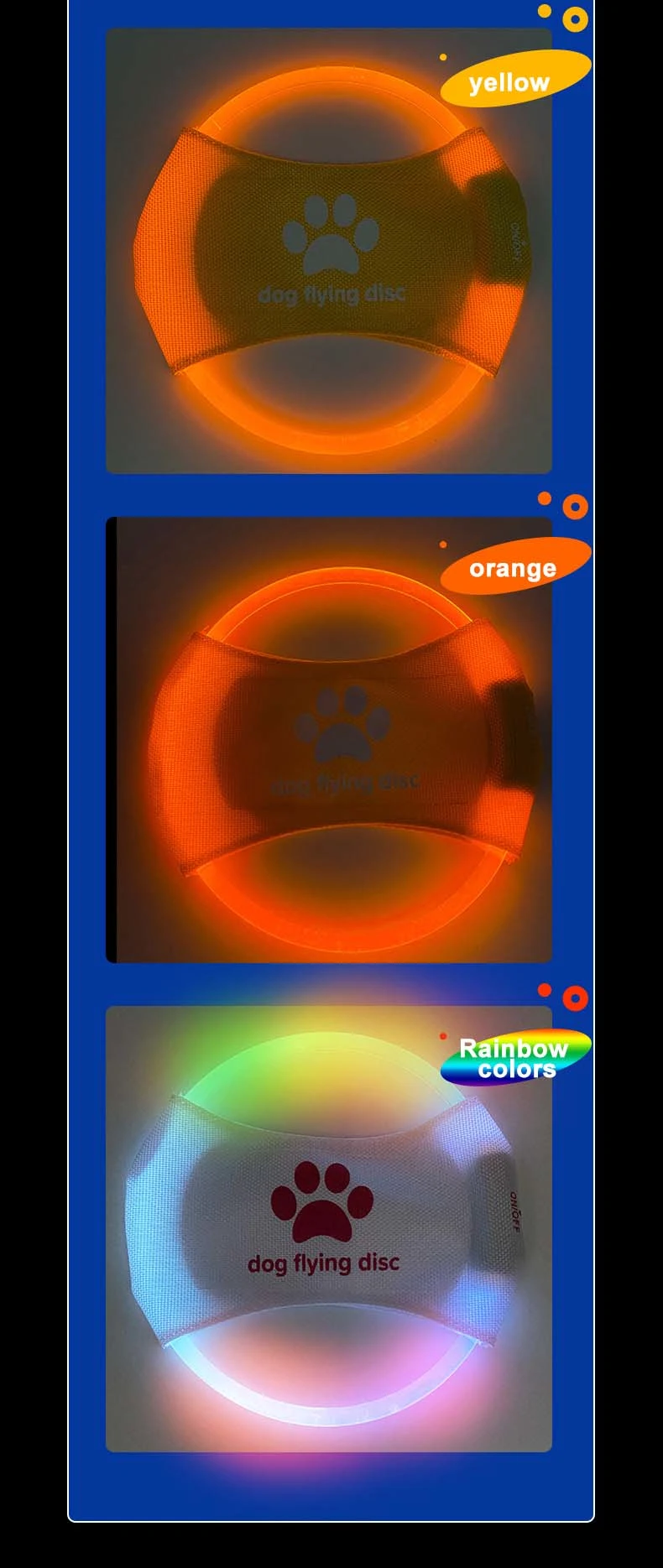 Pet luminous frisbee - LED frisbee Dog training toy Bright Luminous Design for Dark Environments