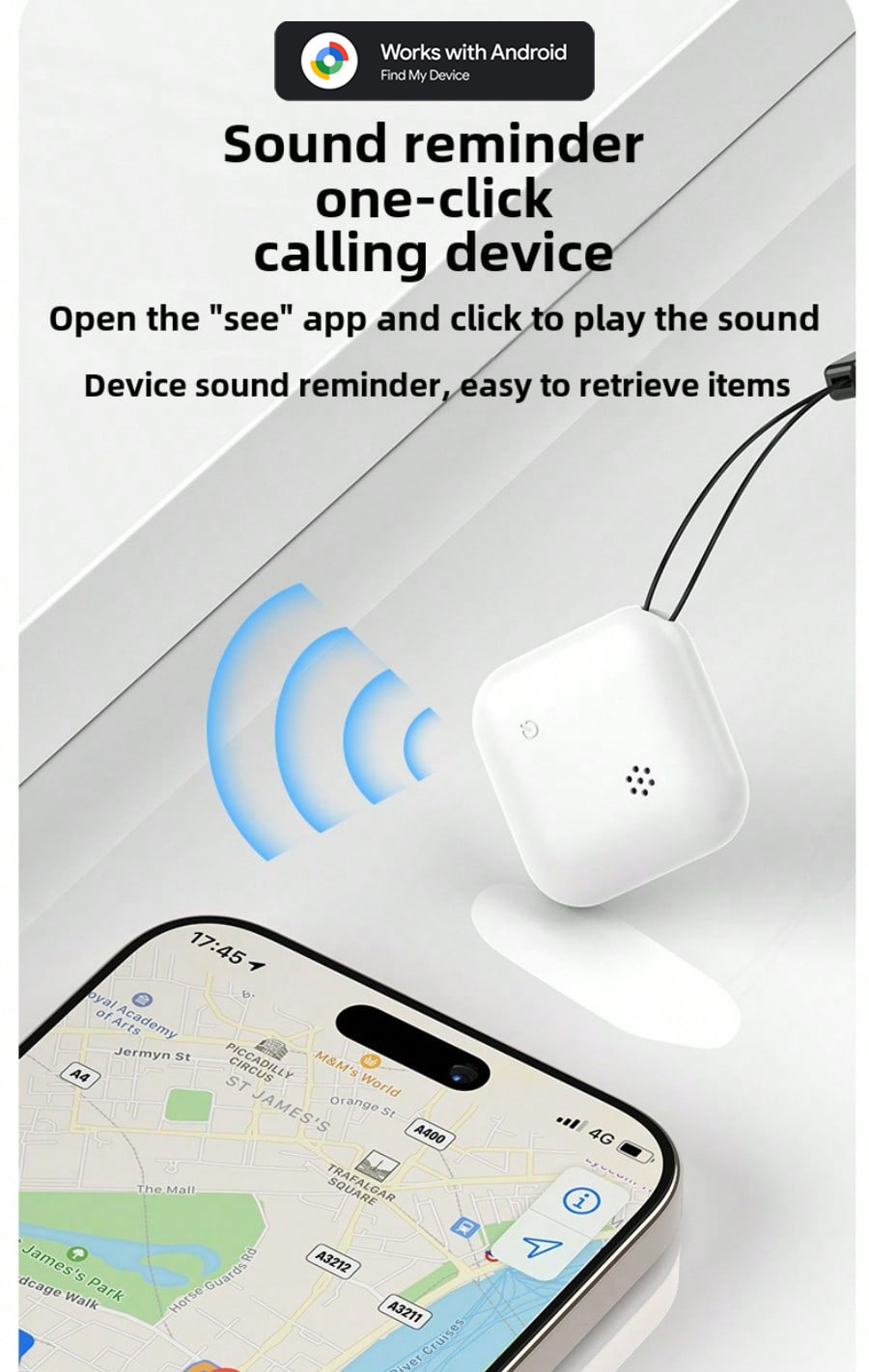 Bluetooth Pet Tracker - GPS tracking device for dogs Android Global Positioner Long Battery Pet Tracker