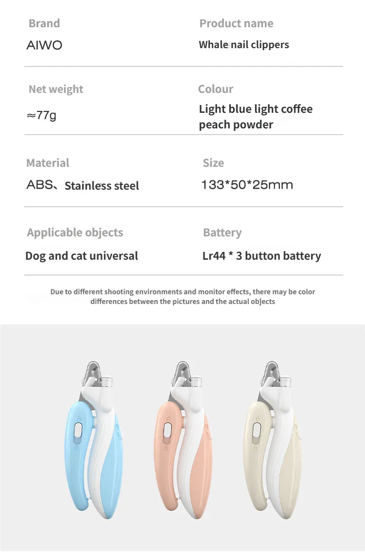 Cat Dog Pet Nail Clippers - Professional Dog Nail Clippers Dog Paw Clippers with Light Night Grooming
