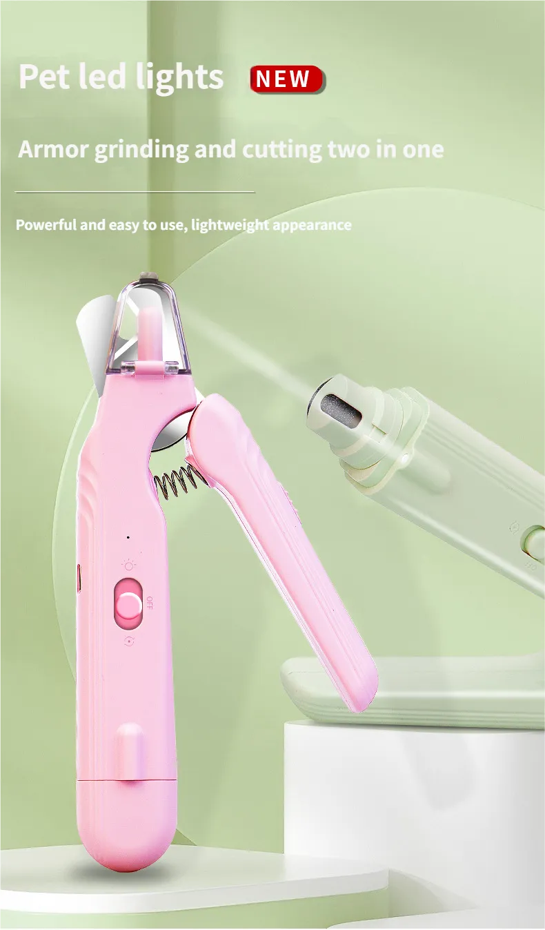 2 In 1 Pet Nail Clipper and Grinder - Small Dog Nail Clippers Puppy Nail Cutter Anti-Overcut