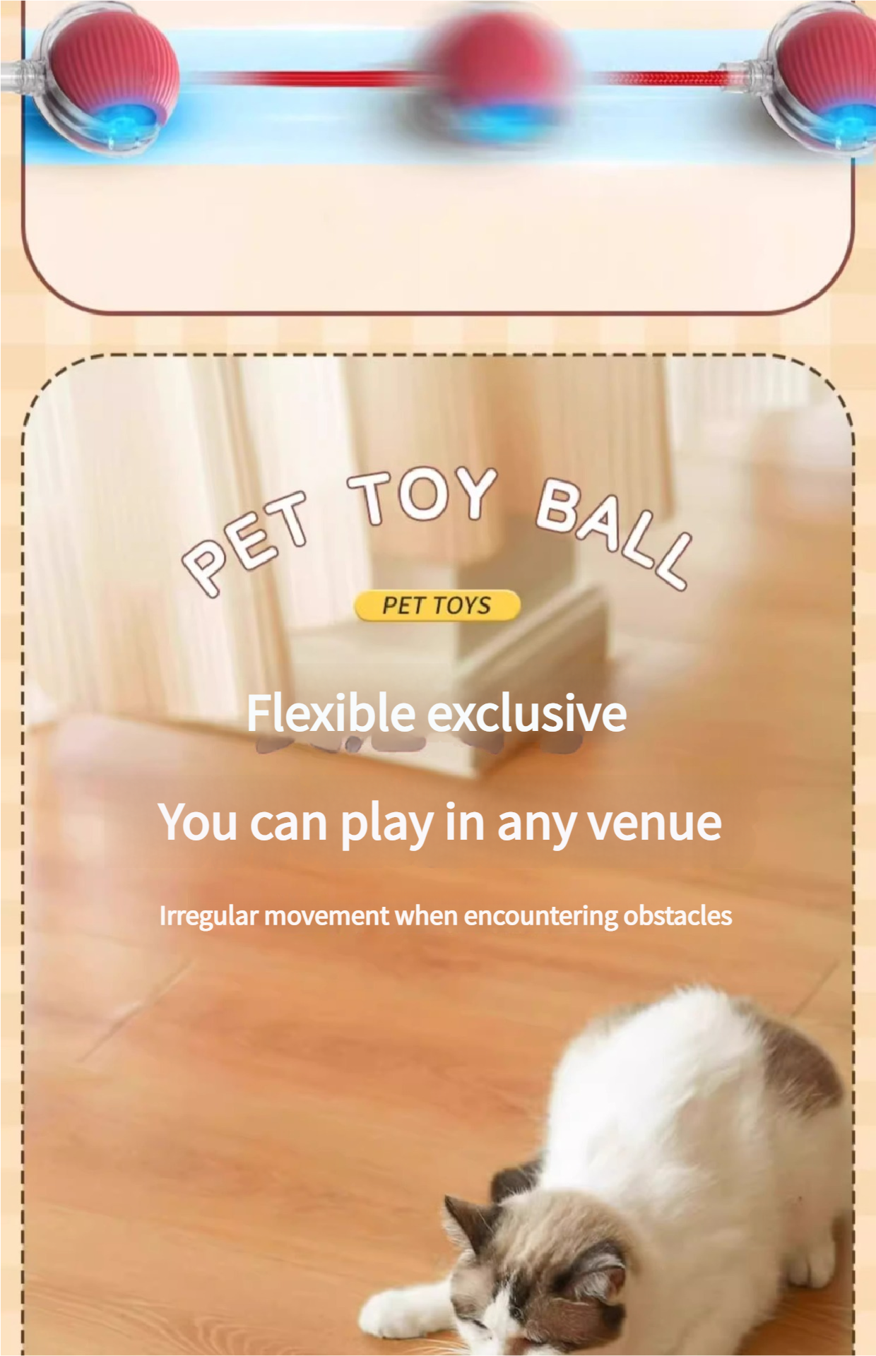 Durable Indoor Cat Toys - Interactive Cat Toys Smart Automatic Cat Chase Ball Toy Anti-Scratch