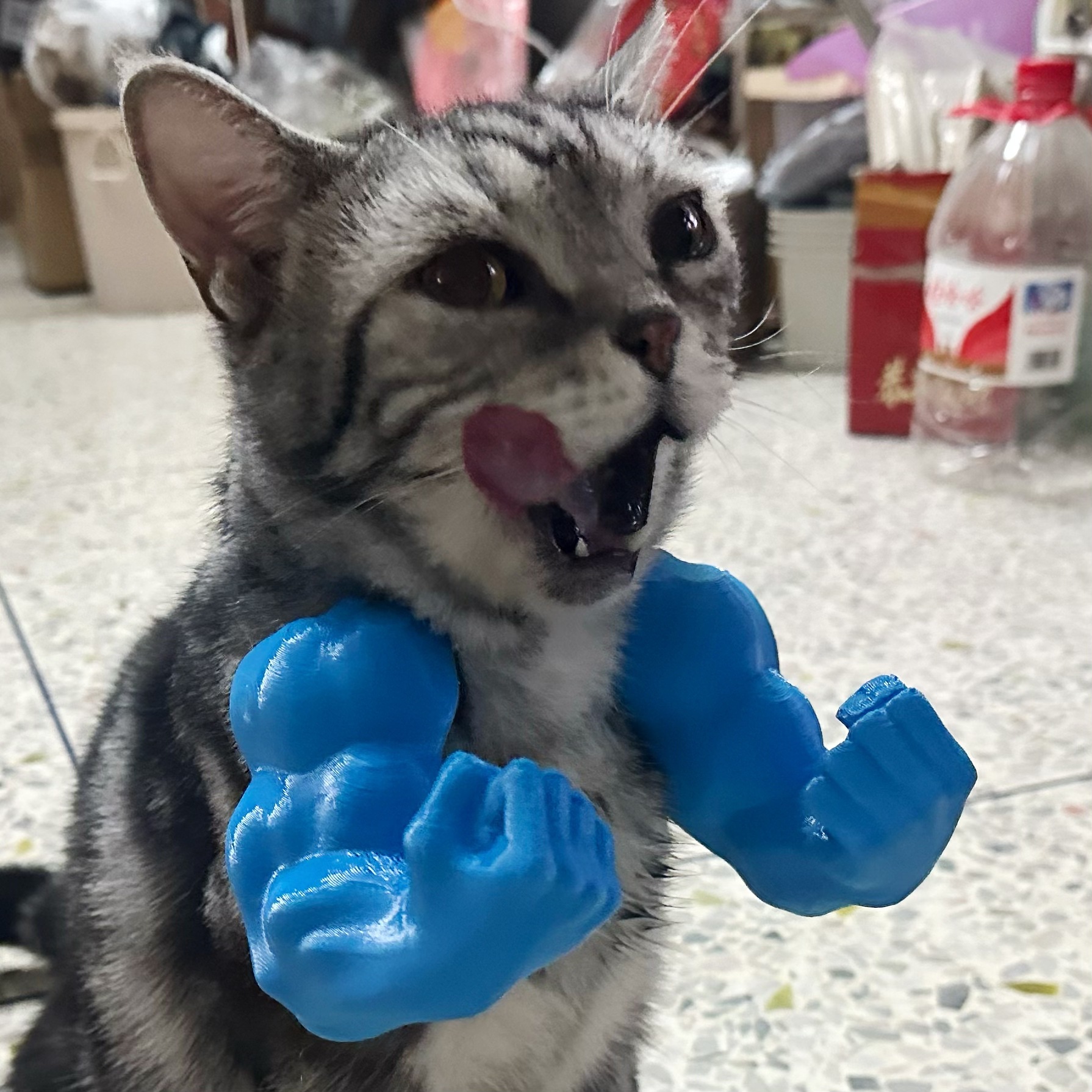 Pet toys - Adjustable Cat Muscle Arms 3D printed cat toys Cute Muscle Arms Design Attracts Cats